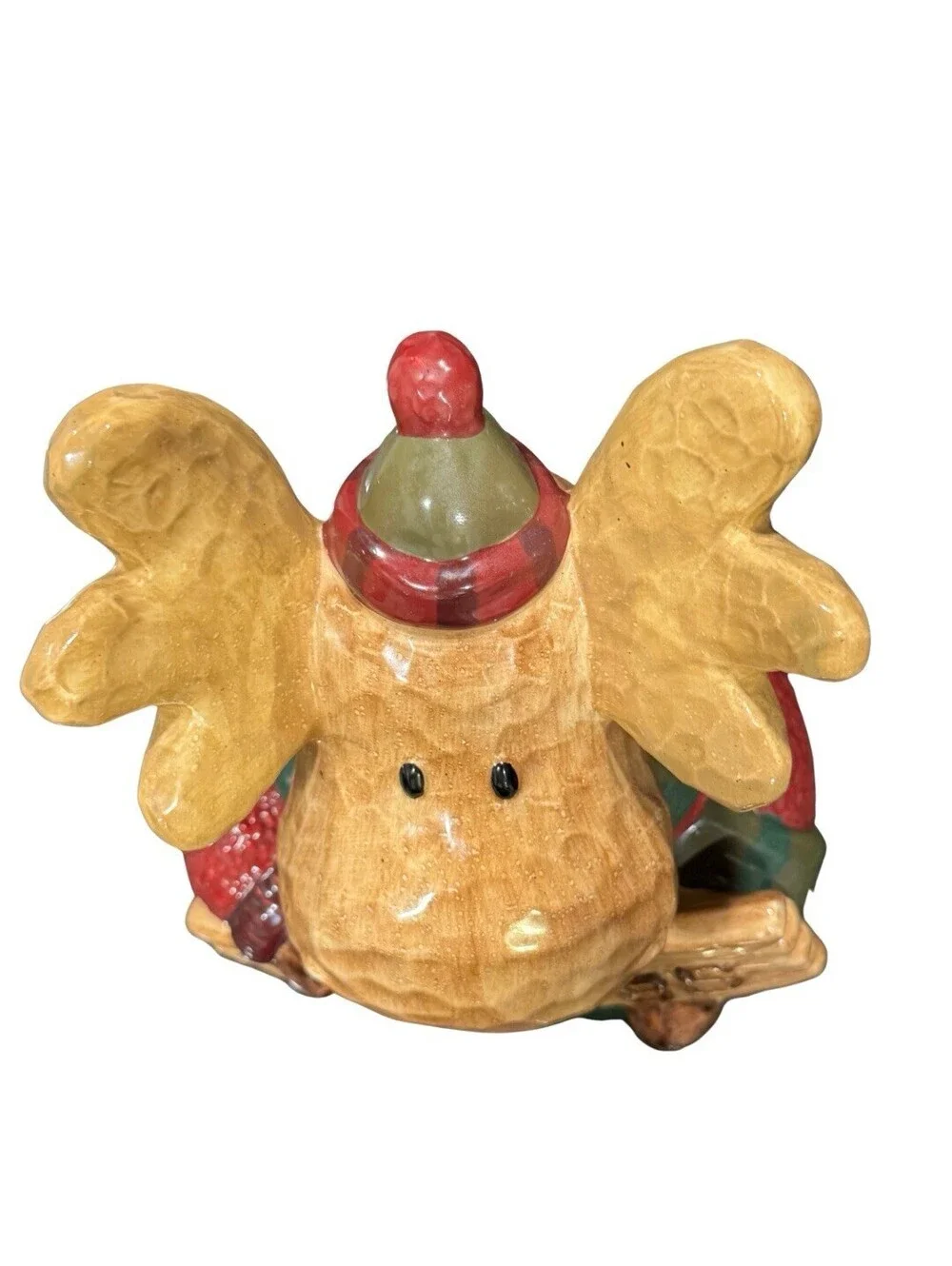 St. Nicholas Square Heartland Ceramic Moose Cookie Jar Christmas Holiday